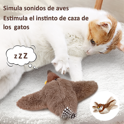 pájaro de peluche interactivo gatos